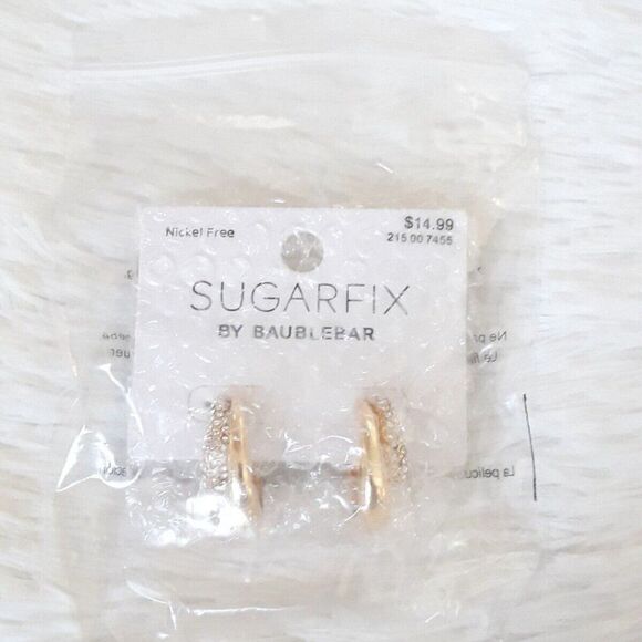 SUGAR FIX Doubled Up Statement Earrings "GOLD" (Nickel Free) NEW!!! - Picture 3 of 4